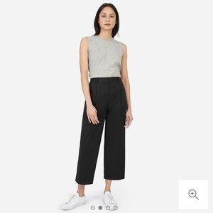 Everlane The Twill Cropped Pant (Black, 12)